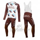 Ag2rla Cycling Jersey Bib Tight 2015 Long Sleeve Marron