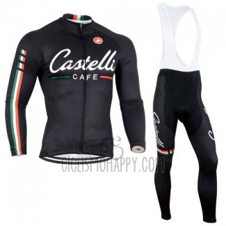 Castelli Cycling Jersey Bib Tight 2014 Men Long Sleeve Black