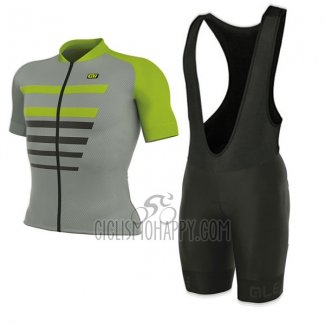 ALE Prr 2.20 Piuma Cycling Jersey Bib Short 2017 Men Short Sleeve Green and Gray