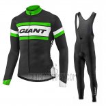 Giant Cycling Jersey Bib Tight 2017 Men Long Sleeve Black