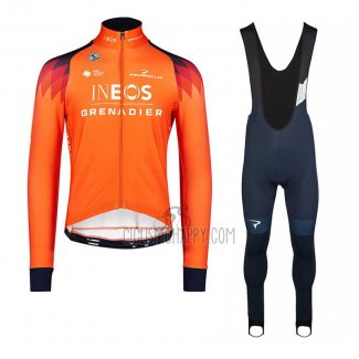 INEOS Grenadiers Cycling Jersey Bib Tight 2023 Long Sleeve Orange