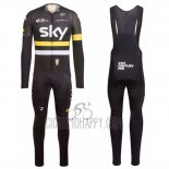 Sky Cycling Jersey Bib Tight 2016 Long Sleeve Yellow