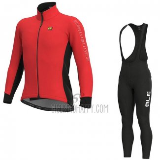 ALE Cycling Jersey Bib Tight 2020 Men Long Sleeve Red