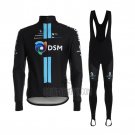 DSM Cycling Jersey Bib Tight 2021 Long Sleeve Black Blue