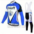 Tinkoff Cycling Jersey Bib Tight 2017 Long Sleeve Blue