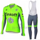 Tinkoff Cycling Jersey Bib Tight 2018 Long Sleeve Green