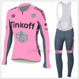 Tinkoff Cycling Jersey Bib Tight 2018 Long Sleeve Pink