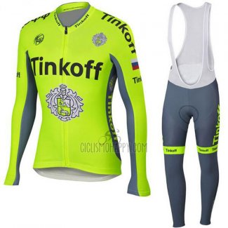 Tinkoff Cycling Jersey Bib Tight 2018 Long Sleeve Yellow