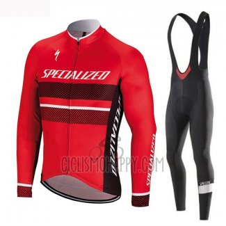 Specialized Cycling Jersey Bib Tight 2018 Men Long Sleeve Red