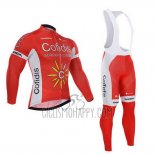 Cofidis Cycling Jersey Bib Tight 2015 Long Sleeve Red