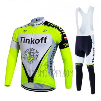 Tinkoff Cycling Jersey Bib Tight 2017 Long Sleeve Bright Green