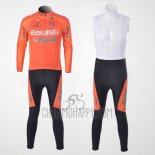 Euskalte Cycling Jersey Bib Tight 2011 Men Long Sleeve Orange