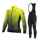 ALE Cycling Jersey Bib Tight 2021 Men Long Sleeve Yellow