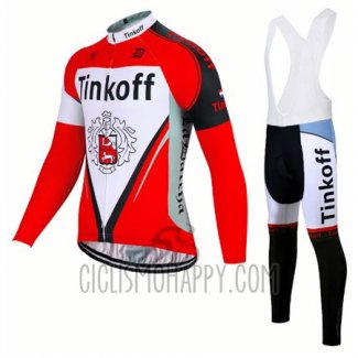 Tinkoff Cycling Jersey Bib Tight 2017 Long Sleeve Red