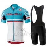 Castelli Free AR 4.1 Cycling Jersey Bib Short 2019 Men Short Sleeve Sky Blue White