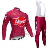 Katusha Alpecin Cycling Jersey Bib Tight 2019 Long Sleeve Red