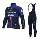 Groupama FDJ Cycling Jersey Bib Tight 2023 Long Sleeve Purple