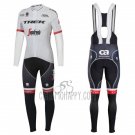 Trek Segafredo Cycling Jersey Bib Tight 2017 Long Sleeve White