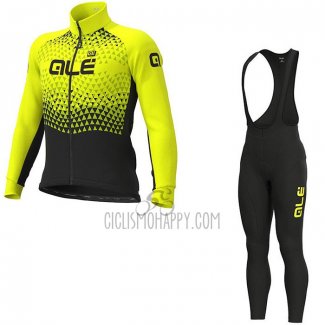 ALE Cycling Jersey Bib Tight 2020 Men Long Sleeve Yellow