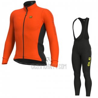 ALE Cycling Jersey Bib Tight 2021 Men Long Sleeve Orange(2)