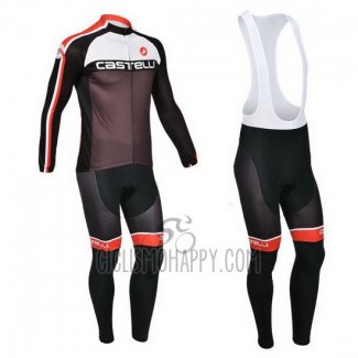 Castelli Cycling Jersey Bib Tight 2013 Men Long Sleeve Fuchsia